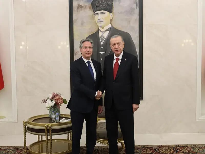Cumhurbaşkanı Erdoğan ABD Dışişleri Bakanı Blinken'ı Kabul Etti